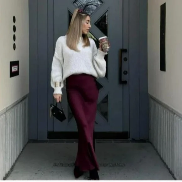 NWT ZARA SATIN EFFECT midi SKIRT S Brand new with tags - Picture 4 of 6